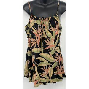 Nani Hawaii Womens Tank Blouse Floral Tropical Hawaiian Medium Aloha Babydoll